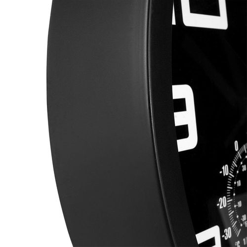 Zegar Ścienny z Termometrem Higrometrem Wiszący na Ścianę Czarny Biały 25cm na Arena.pl