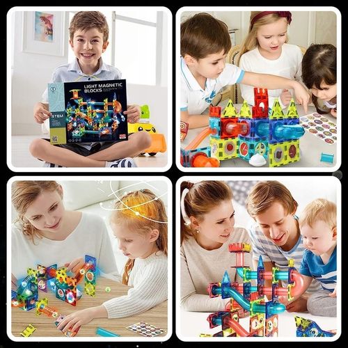 Klocki magnetyczne konstrukcyjne 49el 3D edukacyjne duży zestaw dla dzieci na Arena.pl