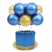 TOPPER BALONOWY NA TORT NIEBIESKO ZŁOTE DEKORACJA NA IMPREZĘ URODZINOWĄ
