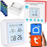 TERMOMETR STACJA POGODOWA POGODY METEO WIFI HIGROMETR TUYA + BATERIA AAA x4