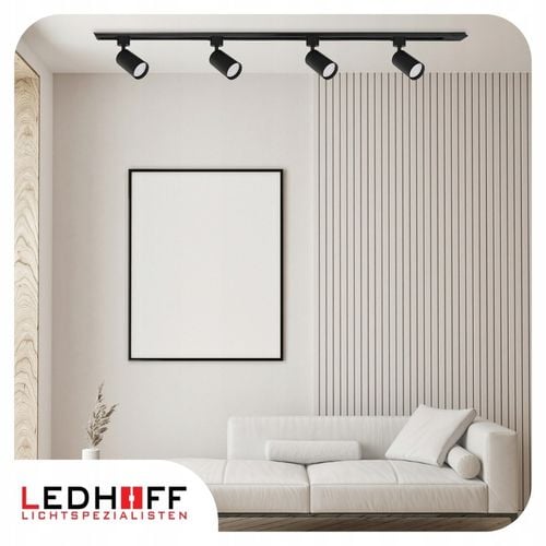 Oświetlenie szynowe Zestaw listwa 2m + 4x lampa GU10 CZARNY na Arena.pl