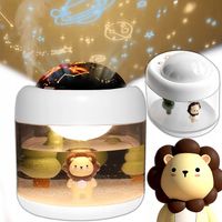 NAWILŻACZ POWIETRZA LAMPKA NOCNA Z PROJEKTOREM GWIAZD TYGRYSEK DLA DZIECI