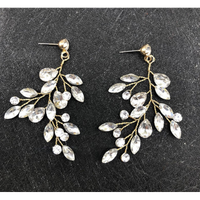 kolczyki ślubne boho wizytowe wiszące z kryształkami stal szlachetna kols18