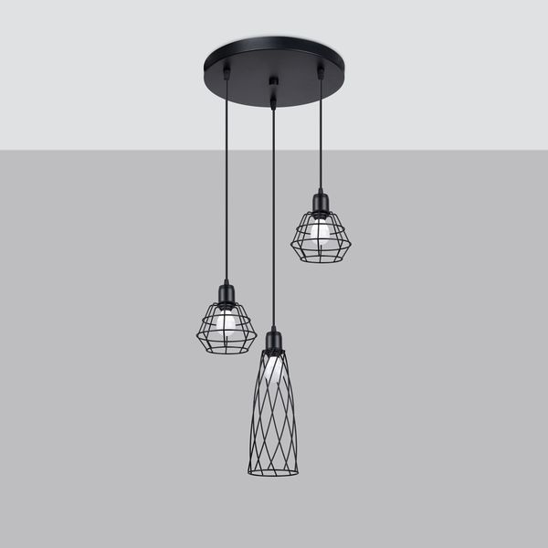 Lampa wisząca SUBA 3P czarna zdjęcie 2