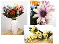bukiet stokrotka  15 kwiatów 3,5 cm 5 łodyg 28cm | lti-147