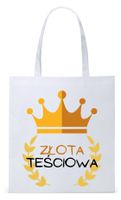 Dla Teściowej Mamy Prezent Torba Eco Biała Shopper Z Nadrukiem Ze Zdjęciem