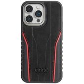 Audi Genuine Leather MagSafe iPhone 14 Pro 6.1" czarno-czerwony/black-red