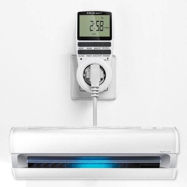 Qoltec Elektroniczny programator czasowy PC0628 3680W 16A LCD zdjęcie 4