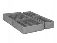 Organizer na bieliznę skarpetki do szuflady garderoby szary komplet 4 szt