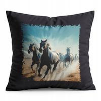 PODUSZKA CZARNA PREZENT - KOŃ KONIE JAZDA KONNA HOBBY HORSE