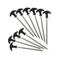 Śledzie do Namiotu Szpilki Wkręcane Długie NGT 20cm Wojskowe Kotwy Metalowe