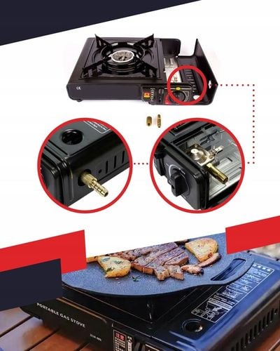 KUCHENKA GAZOWA TURYSTYCZNA 2w1 Z REDUKTOREM I WALIZKĄ + 6 KARTUSZE na Arena.pl