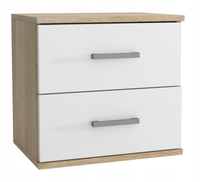 SZAFKA NOCNA Z SZUFLADAMI SONOMA/BIAŁA 48x50 nowoczesna szafka do sypialni