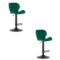 Hoker kuchenny WEST aksamit zielony regulowany na czarnej bazie bar x2