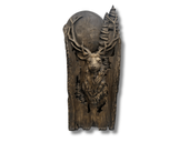 Płaskorzeźba Drewniana Jeleń z Księżycem Obraz z Drewna Prezent Myśliwy 50