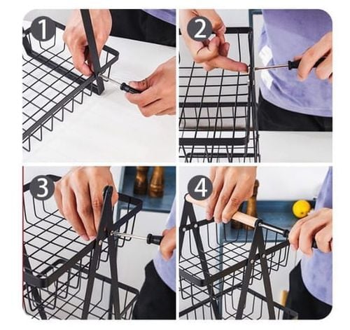 Kosz organizer stojak na owoce warzywa 3 piętrowy patera loft uniwersalny na Arena.pl