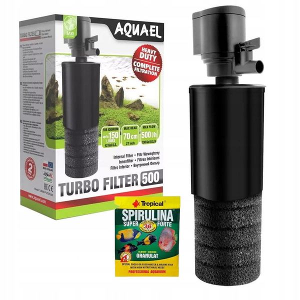 AQUAEL TURBO 500 - FILTR WEWNĘTRZNY 150L + GRATISY zdjęcie 1