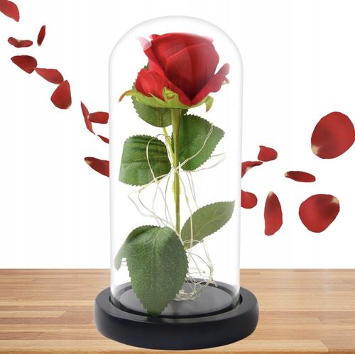 WIECZNA RÓŻA W SZKLE LED PREZENT NA DZIEŃ BABCI KOBIET WALENTYNKI GRAWER na Arena.pl