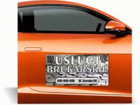 Magnes na samochód reklama magnetyczna 60x30 cm USŁUGI BRUKARSKIE
