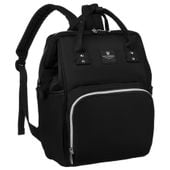 czarny plecak z poliestru z uchwytami do zaczepienia na wózku - peterson