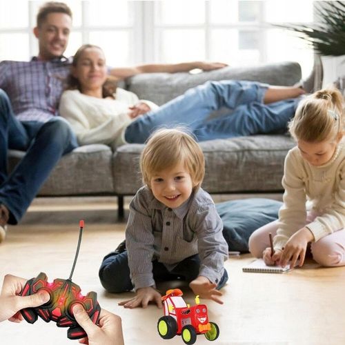 TRAKTOR AUTKO ZDALNIE STEROWANE CIĄGNIK RC CZERWONY ŚWIECI SKACZE TAŃCZY na Arena.pl