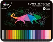 Flamastry Kwadratowe W Metalowym Pudłeku 24 kolory Kidea
