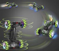 Zdalnie sterowany samochód kaskaderskie zabawki obracany o 360° 8+ zielony