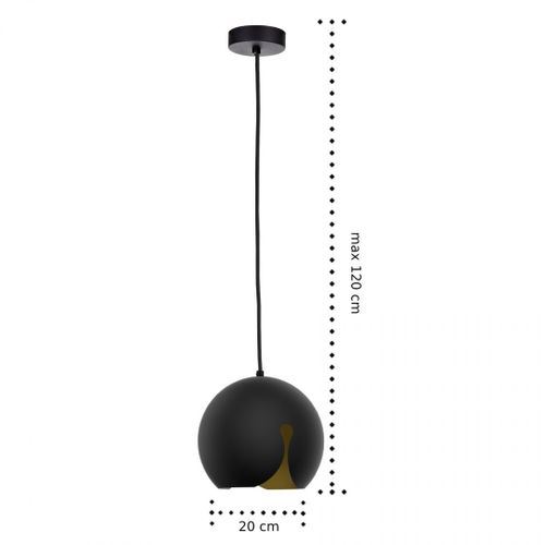Lampa wisząca 1xE27 MALAGA SMALL BLACK na Arena.pl