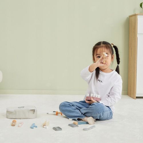 DREWNIANY ZESTAW DENTYSTY TORBA MAŁY DENTYSTA STOMATOLOG LEKARZ VIGA POLARB na Arena.pl