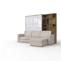 Półkotapczan MEBLOPOL 140V pionowy z narożnikiem dąb/biały połysk z LED