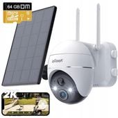 ZEWNĘTRZNA SOLARNA KAMERA OBROTOWA BATERIE WIFI 3MP 64GB Z PANELEM SOLARNYM