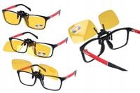 Żółte nakładki na okulary do jazdy nocą kierowców