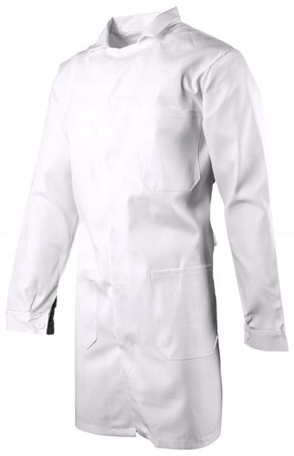 FARTUCH LABORATORYJNY MEDYCZNY męski BIAŁY kitel MOCNY zatrzaski napy BHP na Arena.pl