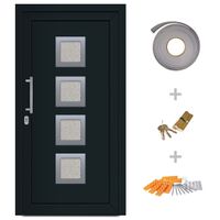 Drzwi wejściowe zewnętrzne, antracytowe, 98 x 200 cm