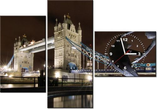 100CM 70CM ZEGAR 3 ELEM FONTANNA TOWER BRIDGE ŚCIENNY OBRAZ na Arena.pl