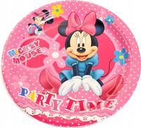 TALERZYKI PAPIEROWE Myszka Minnie ZESTAW URODZINOWY NA PRZYJĘCIE 6SZT