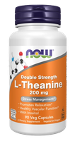NOW FOODS Double Strength L-Theanine 200 mg - L-Teanina 200 mg (90 kaps.)