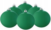 Bombki Choinkowe Szklane ZIELONY MAT aksamitny 8 cm ZIELEŃ oryginalny kolor