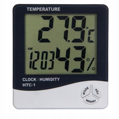 CYFROWY TERMOMETR HIGROMETR PŁASKI BIAŁY 6602 na Arena.pl