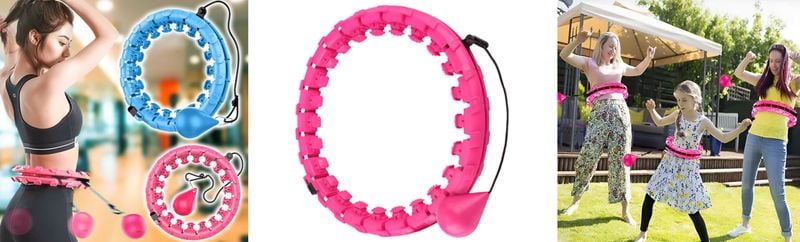 HULA HOP ODCHUDZAJĄCE Z WYPUSTKAMI MASAŻEREM 50 cm RÓŻOWE zdjęcie 16