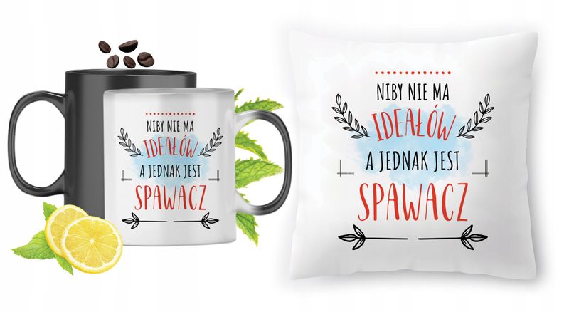 Dla Spawacza Zestaw Kubek Magiczny + Poduszka Z Nadrukiem Ze Zdjęciem zdjęcie 1