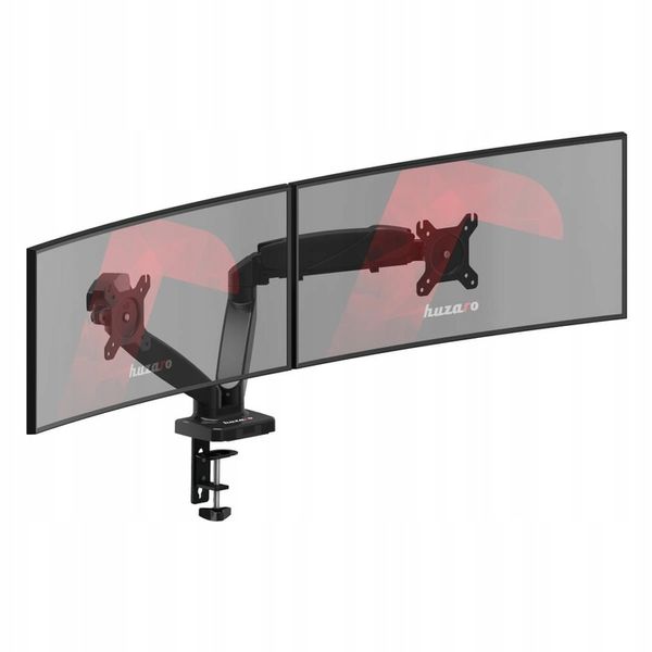 UCHWYT na 2 MONITORY TV LED LCD Biurkowy OBROTOWY 360° uniwersalny 15"- 27" zdjęcie 11
