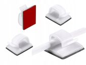 UCHWYT PRZEWODU SAMOPRZYLEPNY biały 4 sztuki