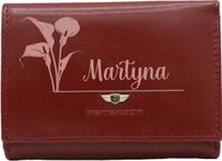 Portfel damski skórzany z GRAWEREM prezent z imieniem DUŻO WZORÓW