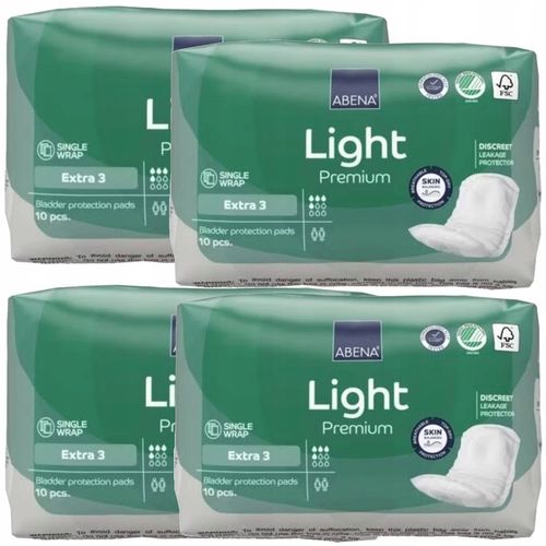 WKŁADKI podpaski 4x10szt UROLOGICZNE na nietrzymanie moczu ABENA EXTRA na Arena.pl