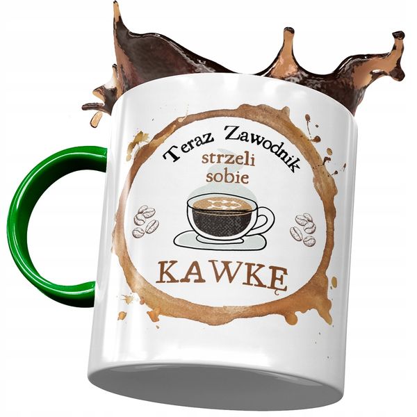 Kubek Zielony Dla Zawodnika Strzeli Sobie Kawkę Z Nadrukiem Ze Zdjęciem zdjęcie 1