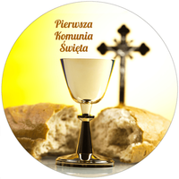 Opłatek na tort Tort Pierwsza Komunia Święta Komunijny Biblia Hostia Tekst