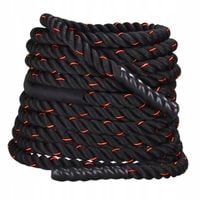 Lina bojowa do ćwiczeń treningu fitness 12m czarno-czerwona Battle Rope