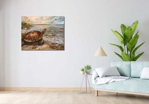 Obraz 90x70cm Nadmorski Żółw na Arena.pl
