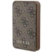 Guess Powerbank 15W GUPB5LP4GEGW5000mAh brązowy/brown 4G Leather Metal Logo